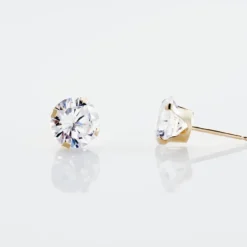 Boucles D'oreilles Puces Eddie Or Jaune Oxyde De Zirconium
