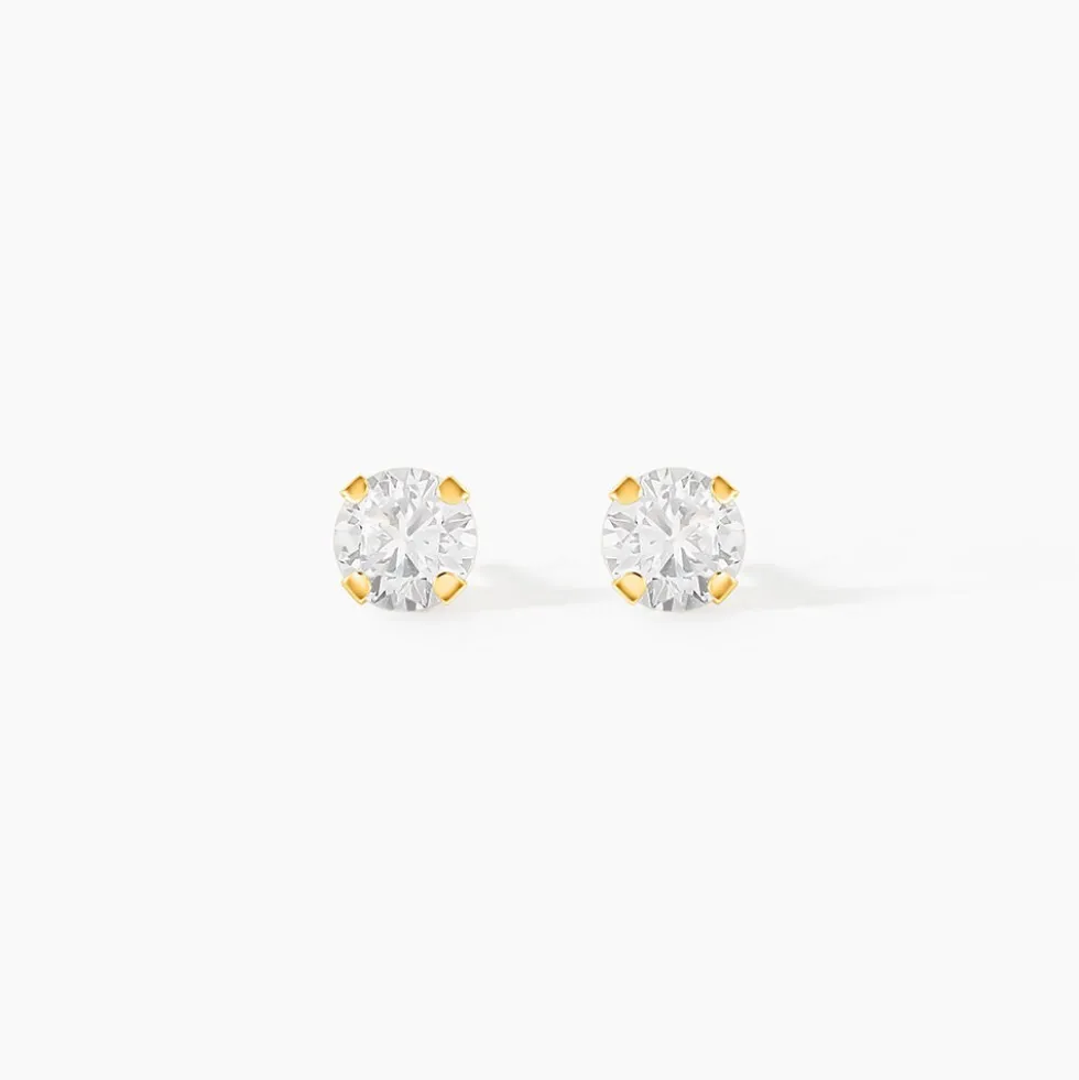 Boucles D'oreilles Puces Eddie Or Jaune Oxyde De Zirconium
