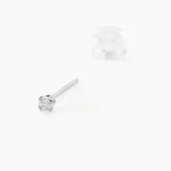 Boucles D'oreilles Puces Eddie Or Blanc Oxyde De Zirconium