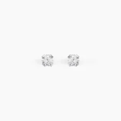Boucles D'oreilles Puces Eddie Or Blanc Oxyde De Zirconium