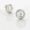 Boucles D'oreilles Puces Eden Serti Pneu Or Blanc Oxyde De Zirconium