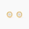 Boucles D'oreilles Puces Eden Serti Pneu Or Jaune Oxyde De Zirconium