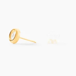 Boucles D'oreilles Puces Eden Serti Pneu Or Jaune Oxyde De Zirconium