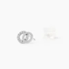 Boucles D'oreilles Puces Edmee Double Cercles Or Blanc Oxyde