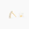 Boucles D'oreilles Puces Edme Barrettes Or Jaune Strass