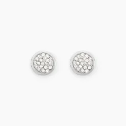 Boucles D'oreilles Puces Edmee Or Blanc Strass