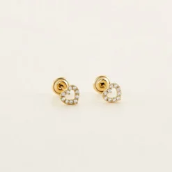Boucles D'oreilles Puces Eily Or Jaune Oxyde De Zirconium