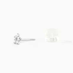 Boucles D'oreilles Puces Elais Etoile Or Blanc Oxyde De Zirconium