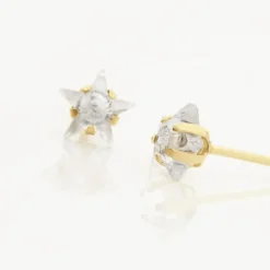 Boucles D'oreilles Puces Elais Etoile Or Jaune Oxyde De Zirconium