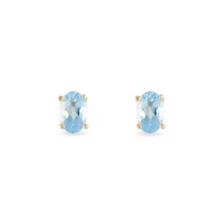Boucles D'oreilles Puces Elea Serti Griffe Or Jaune Topaze