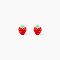 Boucles D'oreilles Puces Elizabetae Fraise Or Jaune