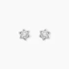 Boucles D'oreilles Puces Emiliette Argent Blanc Oxyde De Zirconium