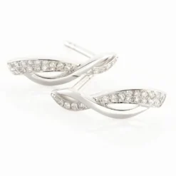 Boucles D'oreilles Puces Emma Or Blanc Diamant