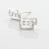 Boucles D'oreilles Puces Eoin Or Blanc Oxyde De Zirconium