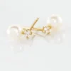 Boucles D'oreilles Puces Eolande Or Jaune Perle De Culture
