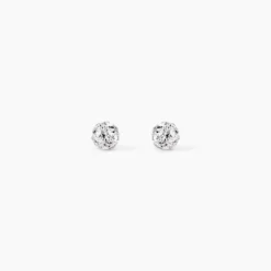 Boucles D'oreilles Puces Erlea Or Jaune Boules Cristal