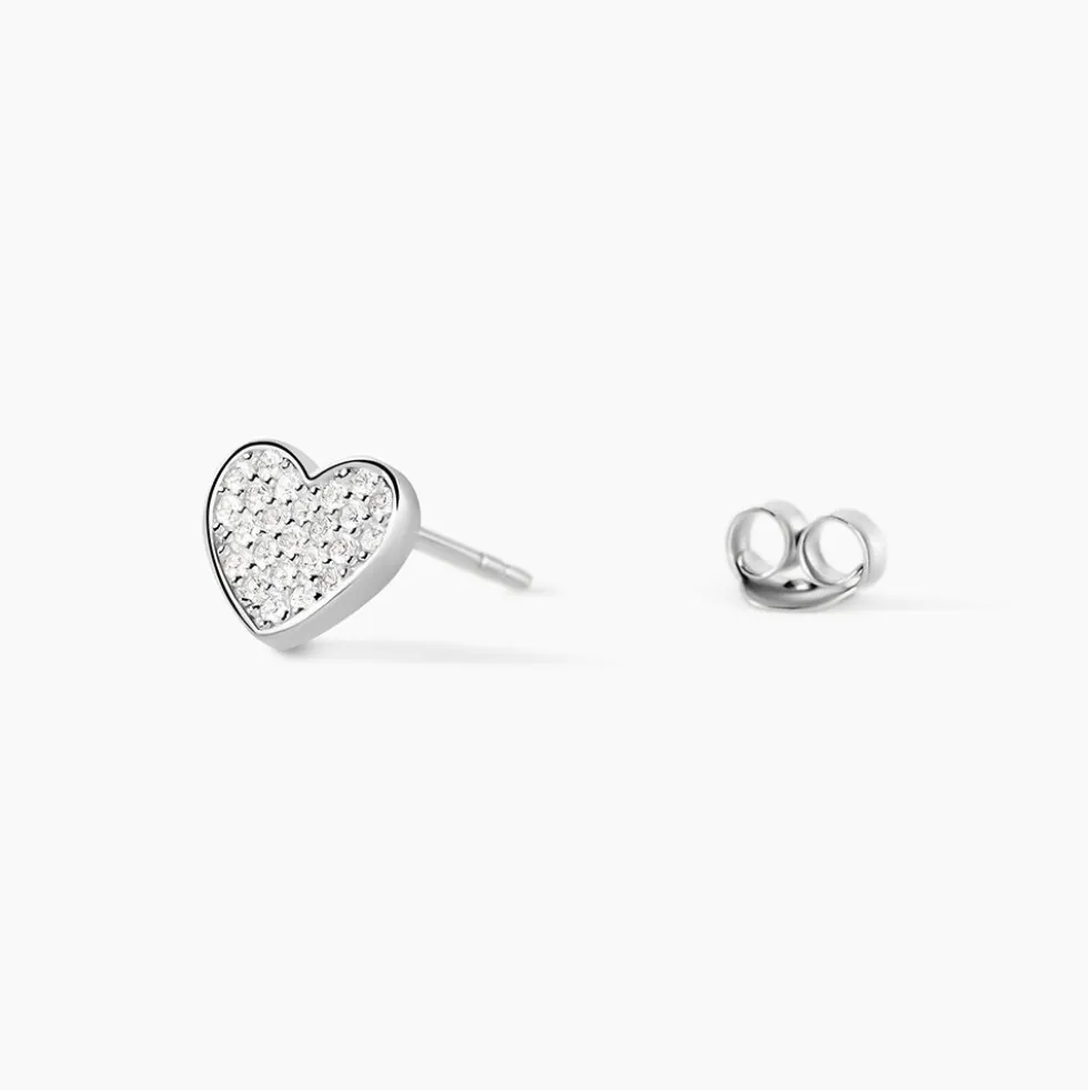 Boucles D'oreilles Puces Esperanza Argent Blanc Oxyde De Zirconium
