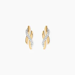 Boucles D'oreilles Puces Ester Or Jaune Diamant