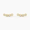 Boucles D'oreilles Puces Eva Acier Jaune Cristal