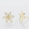 Boucles D'oreilles Puces Fadia Fleur Or Jaune