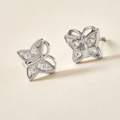 Boucles D'oreilles Puces Farasha Argent Blanc Oxyde De Zirconium