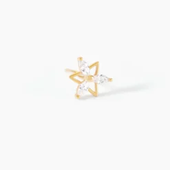 Boucles D'Oreilles Puces Farid Or Jaune Oxyde De Zirconium
