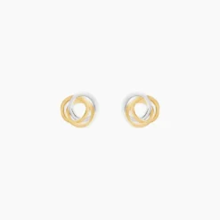 Boucles D'oreilles Puces Farouk Cercle Or Bicolore