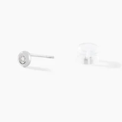 Boucles D'oreilles Puces Fatiana Or Blanc Diamant