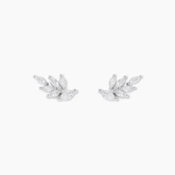 Boucles D'Oreilles Puces Feeria Argent Blanc Oxyde De Zirconium