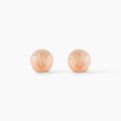 Boucles D'oreilles Puces Fidelia Boule Sablee Or Rose