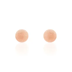 Boucles D'oreilles Puces Fidelia Boule Sablee Or Rose