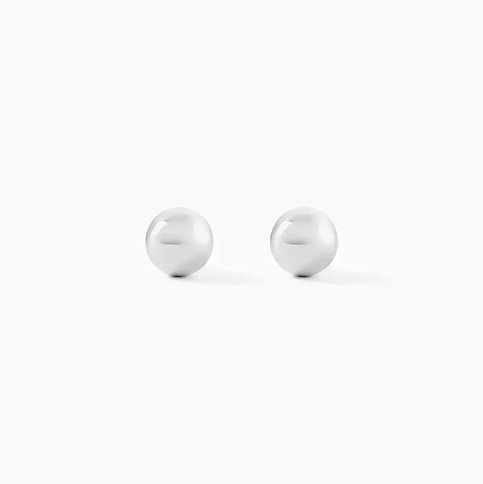 Boucles D'oreilles Puces Fidelia Boule Or Blanc