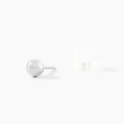 Boucles D'oreilles Puces Fidelia Boule Or Blanc