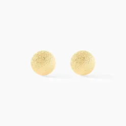 Boucles D'oreilles Puces Fidelia Boule Sablee Or Jaune