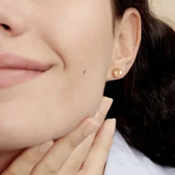 Boucles D'oreilles Puces Fidelia Boule Or Jaune