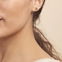 Boucles D'oreilles Puces Fidelia Boule Or Rose