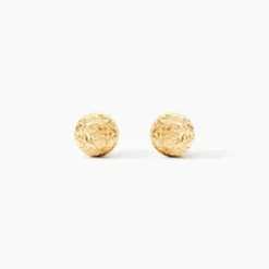 Boucles D'oreilles Puces Fidelia Boule Diamantee Or Jaune