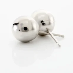 Boucles D'oreilles Puces Fidelia Boule Or Blanc