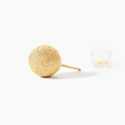 Boucles D'oreilles Puces Fidelia Boule Sablee Or Jaune
