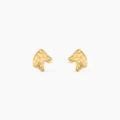 Boucles D'oreilles Puces Freyia Cheval Or Jaune