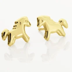 Boucles D'oreilles Puces Gerd Cheval Or Jaune