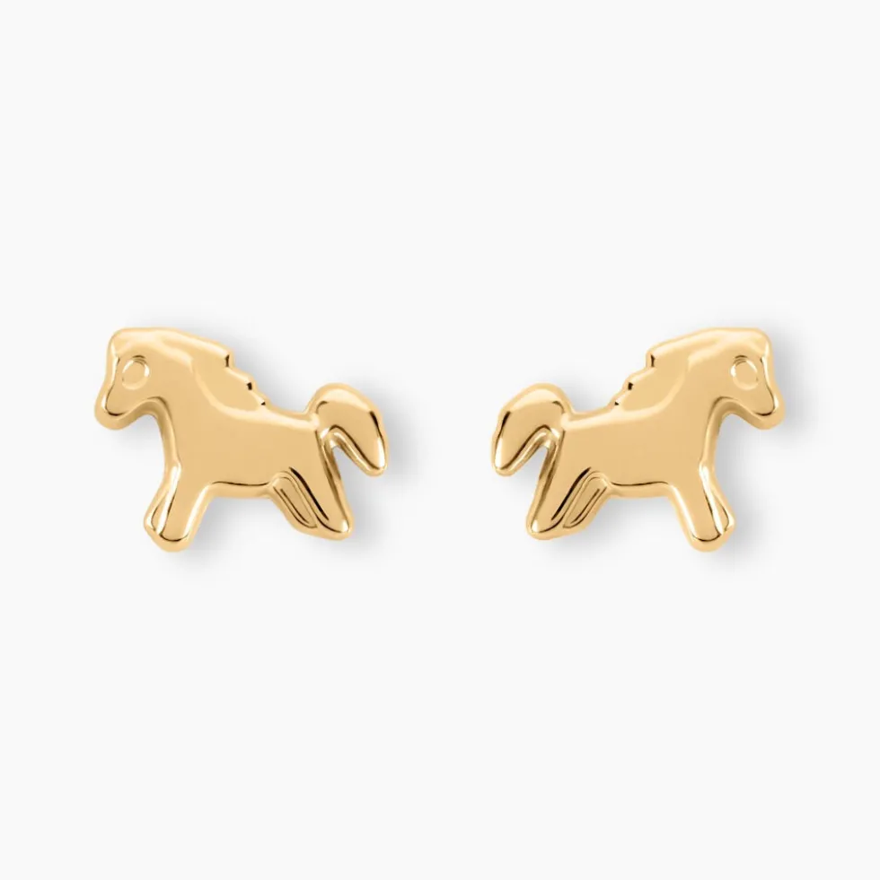 Boucles D'oreilles Puces Gerd Cheval Or Jaune
