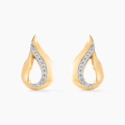 Boucles D'oreilles Puces Goccie Or Jaune Diamant
