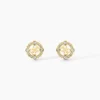 Boucles D'Oreilles Puces Guess Tiny Dancer Acier Jaune Oxyde De Zirconium