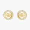 Boucles D'Oreilles Puces Guess Studs Party Acier Jaune Oxyde De Zirconium