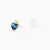 Boucles D'oreilles Puces Heart Or Jaune Topaze Oxyde De Zirconium