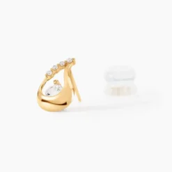Boucles D'oreilles Puces Helie Goutte Or Jaune Oxyde De Zirconium
