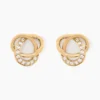 Boucles D'oreilles Puces Henia Plaqué Or Jaune Oxyde De Zirconium