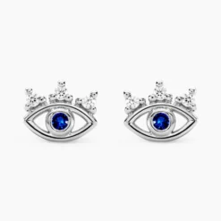 Boucles D'oreilles Puces Hina Argent Blanc Oxyde De Zirconium