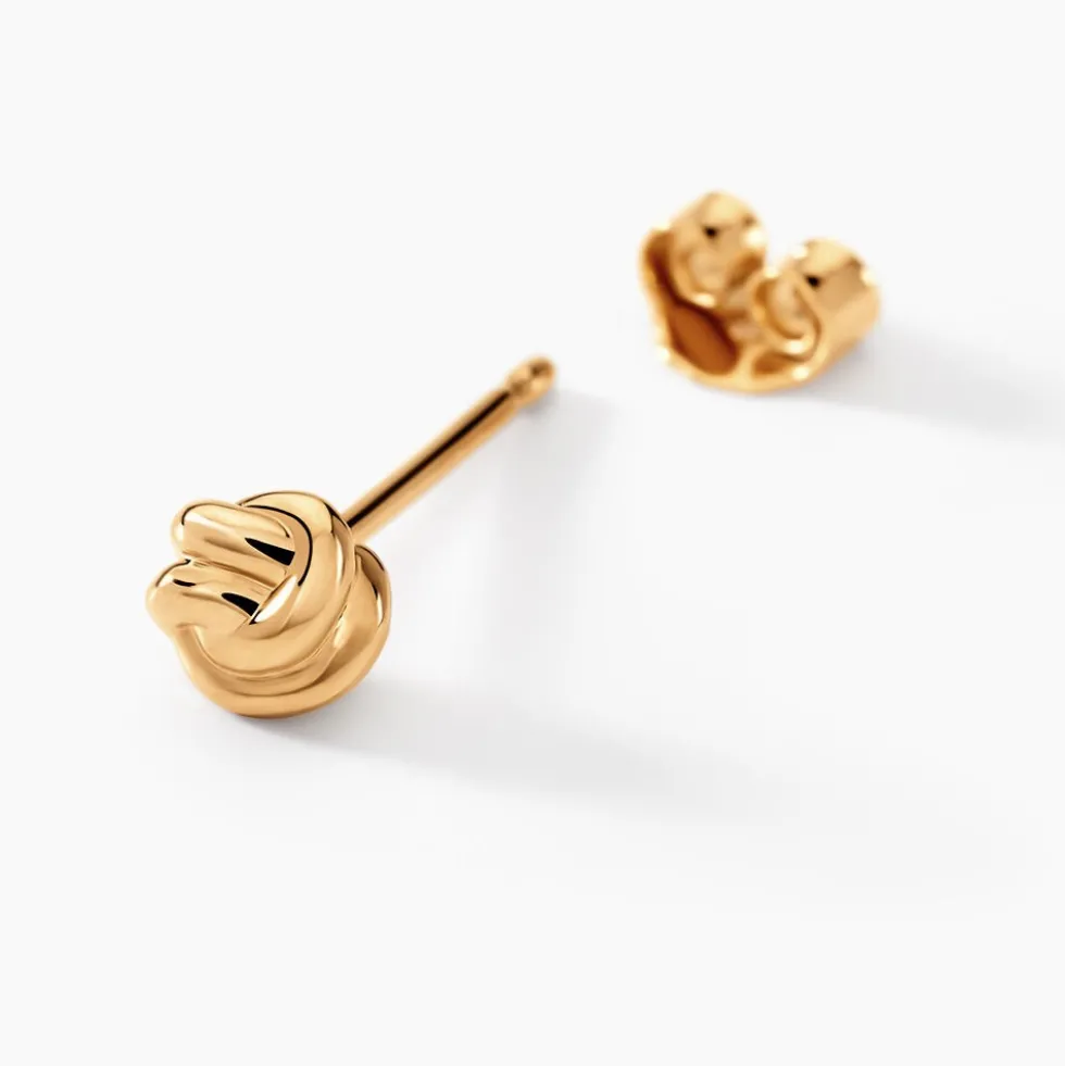 Boucles D'oreilles Puces Ismène Plaqué Or Doré